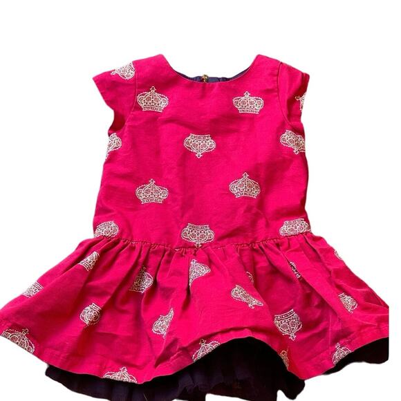 Genuine Kids by OshKosh Girls' Red Dress with Gold Crown Embroidery - Size 3T - Picture 11 of 12